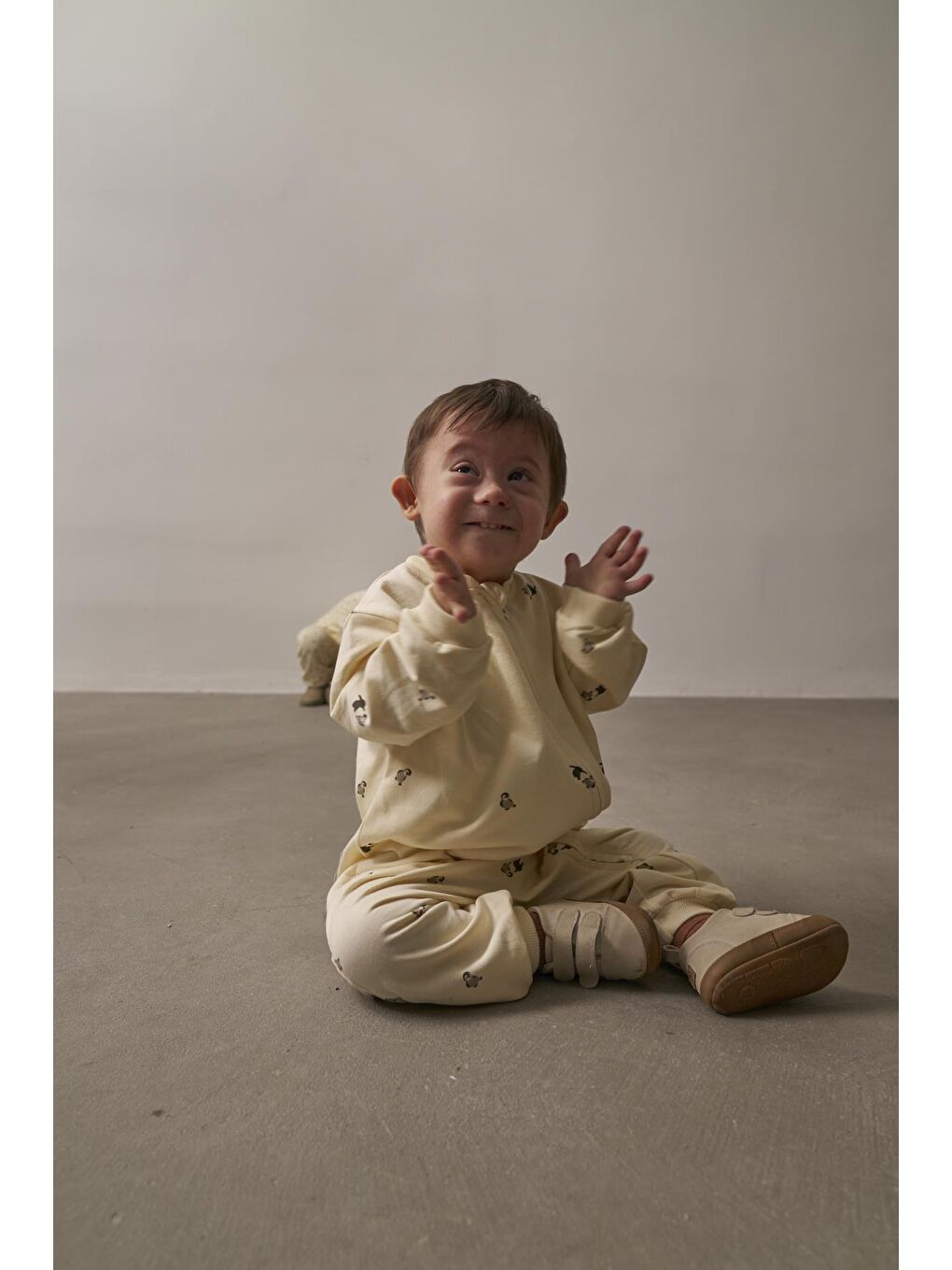 Ekru Little Penguin Baby Tulum-7