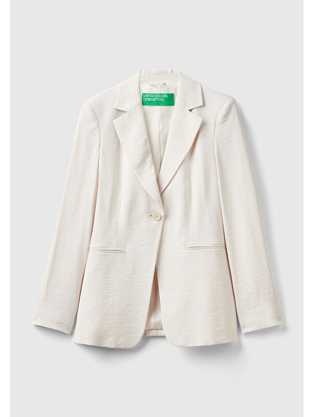 Ekru Kadın Krem Viskoz Karışımlı Slim Fit Blazer Ceket-1