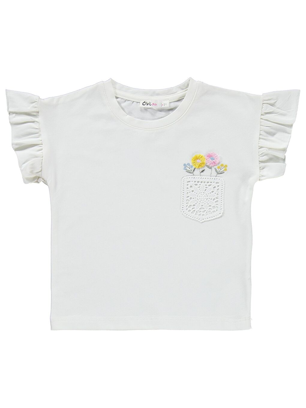 Siyah Girls Fiyonklu 2-5 Yaş Takım - Ekru-2