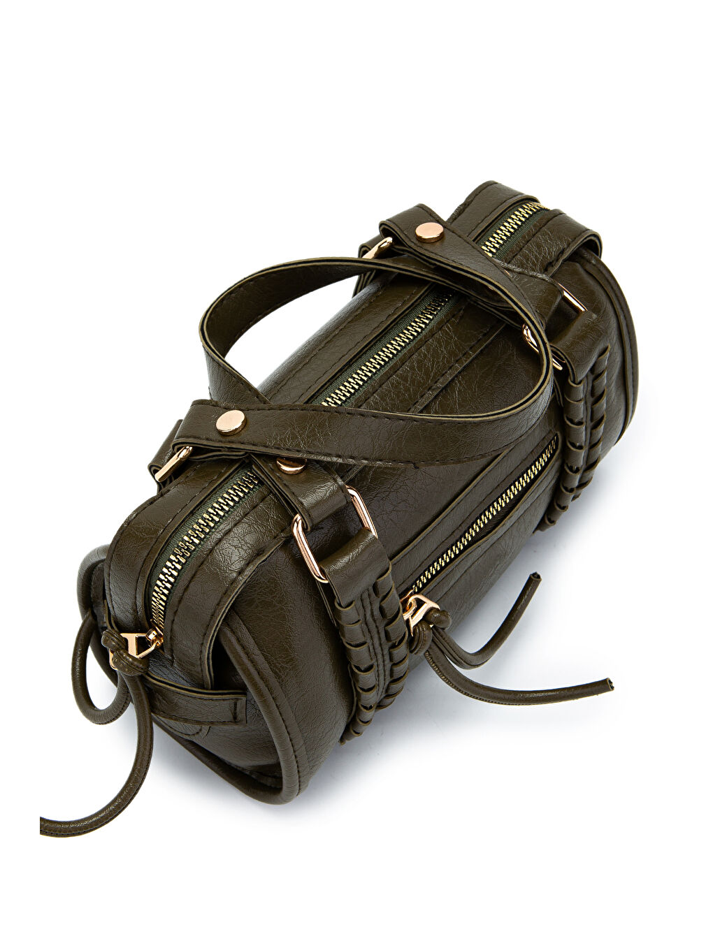 Örgü Ve Sarkıt Detaylı Jimmy Kadın Çapraz Çanta Haki-1