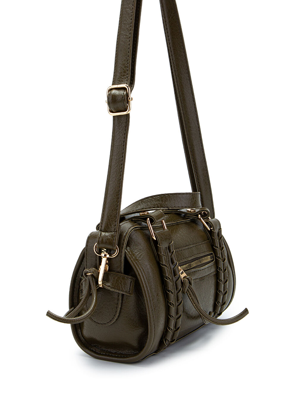 Örgü Ve Sarkıt Detaylı Jimmy Kadın Çapraz Çanta Haki-2