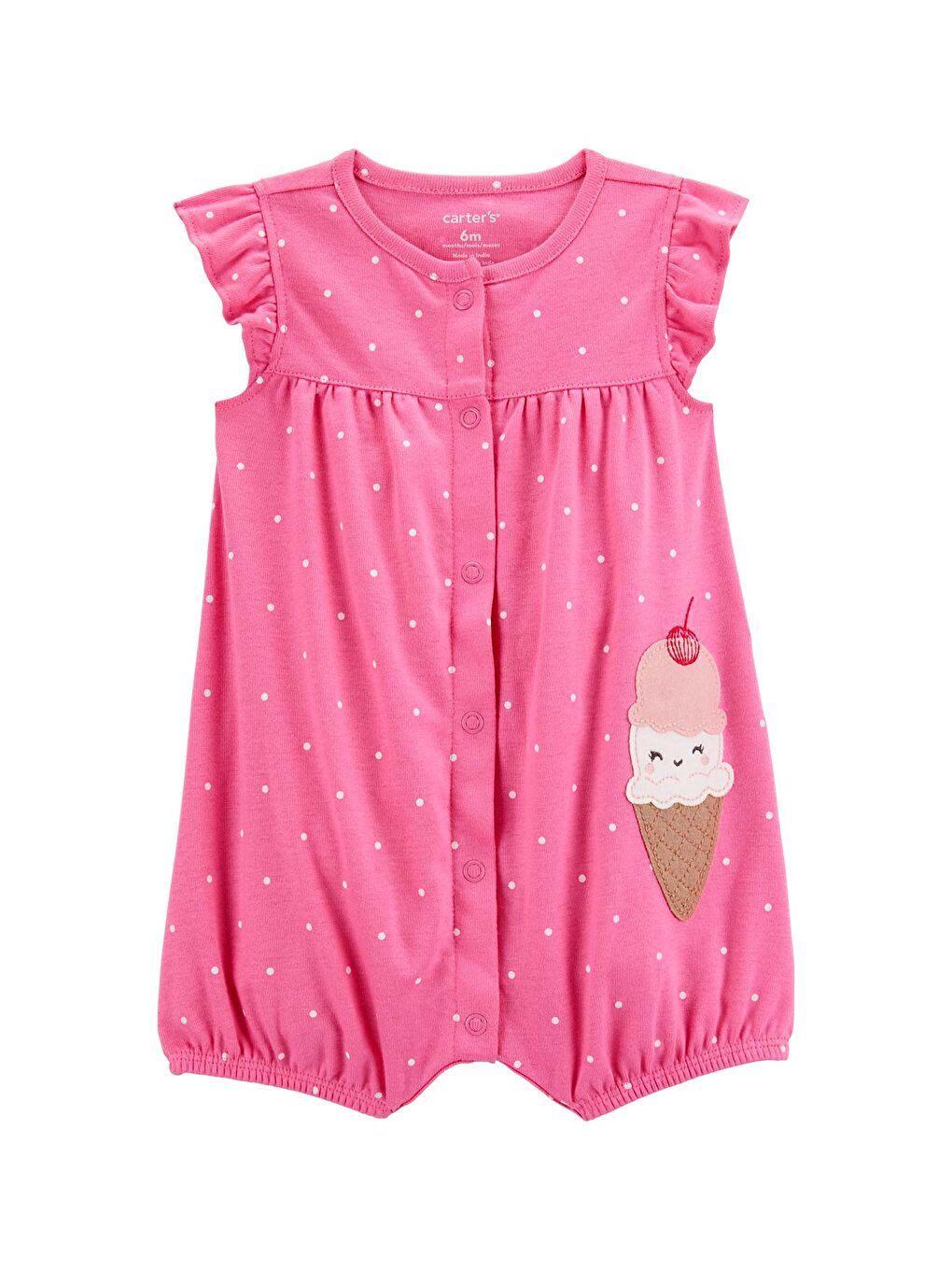 Pembe Kız Bebek Kısa Tulum