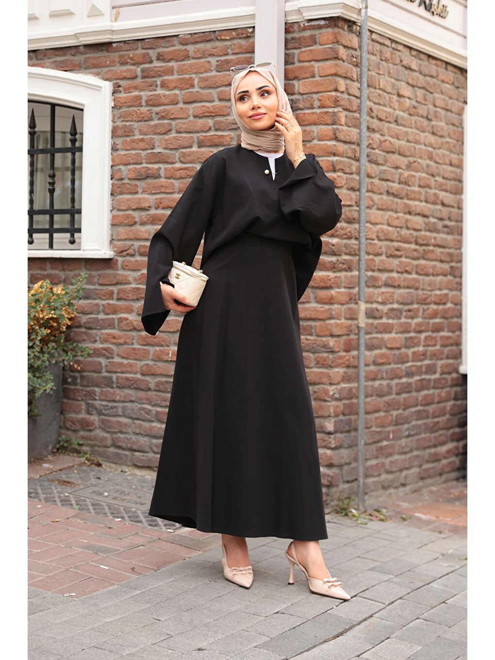 Kadın İnci Detaylı Takım  Siyah-1