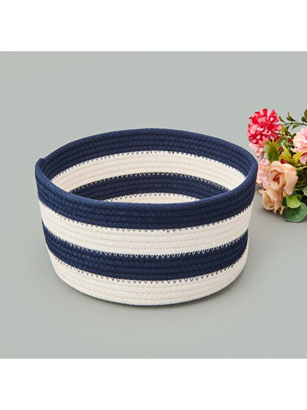 Siyah Nautical Fun Dekoratif Sepet - Lacivert / Beyaz - 20x10 cm-1