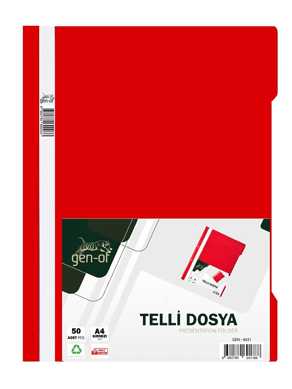 Telli Dosya 50 Li 1 Paket A4 Kırmızı