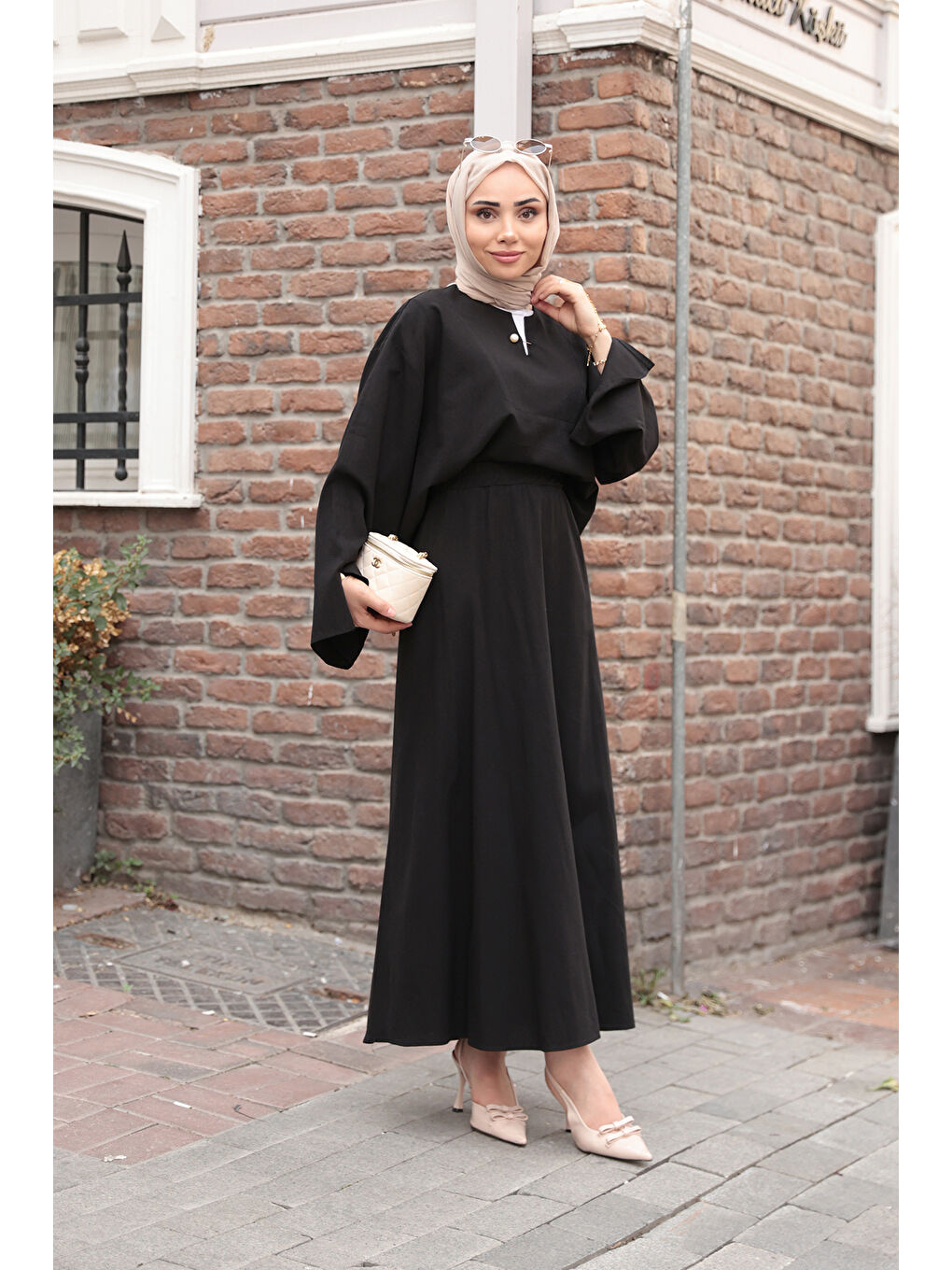 Kadın İnci Detaylı Takım  Siyah-2