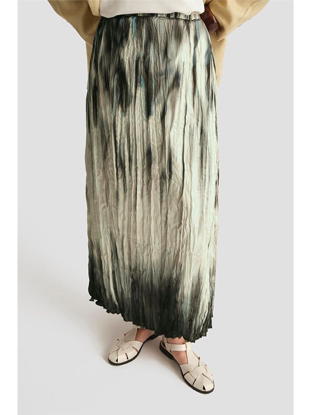 Kraşlı Desenli Etek 25Y1830 Haki-2