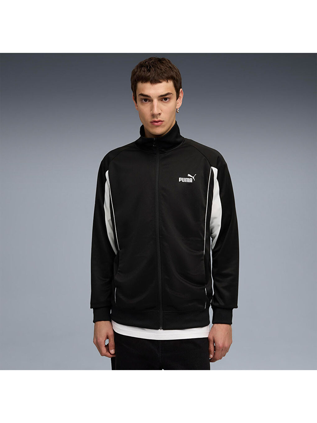 Sport Poly Track Erkek Siyah Dik Yaka Ceket