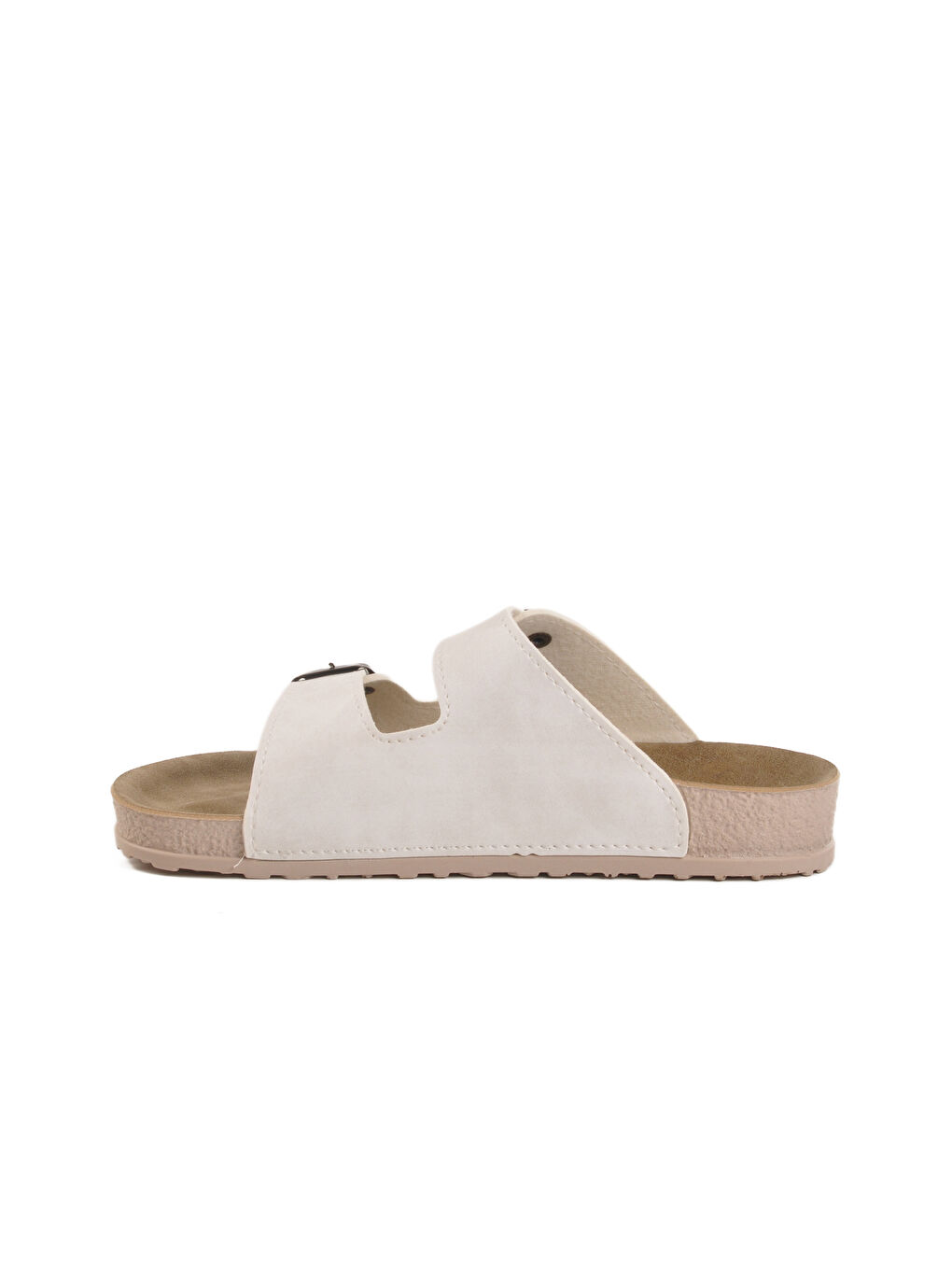 Beyaz Gri Hafif Çift Bantlı Anatomik Kadın Terlik 20-972 Z-1