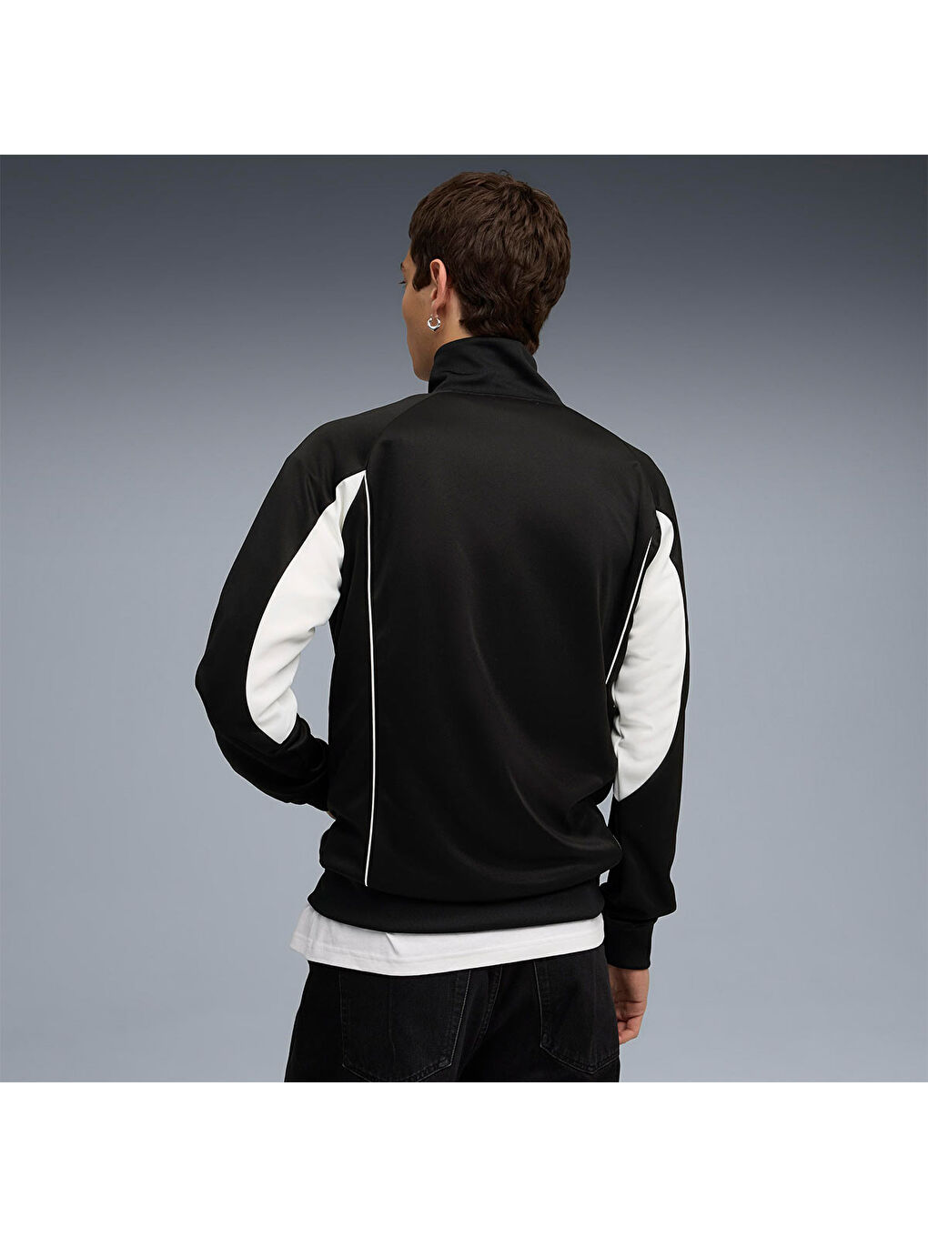 Sport Poly Track Erkek Siyah Dik Yaka Ceket-1