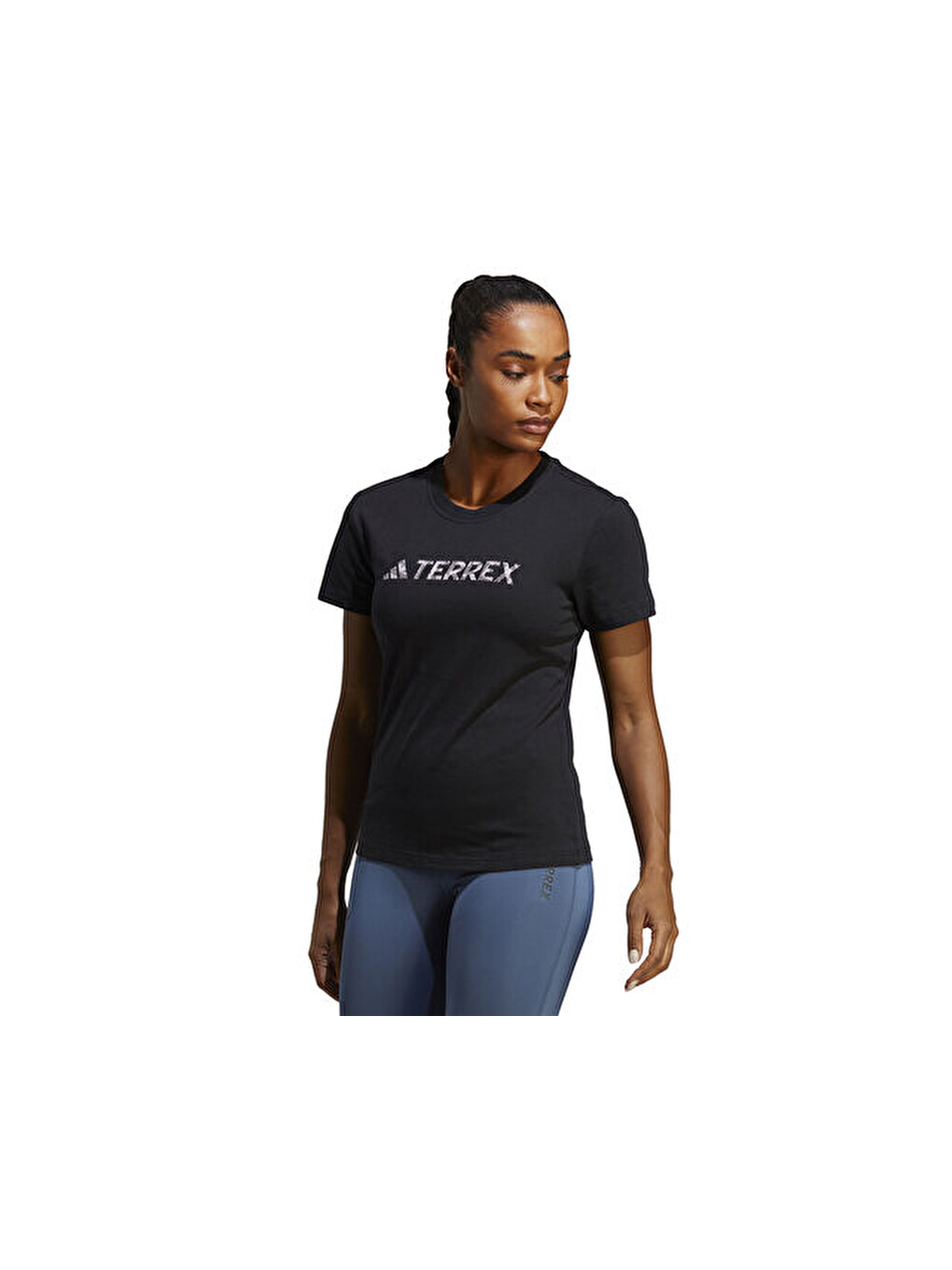 W Logo Tee Kadın Günlük Tişört Hz1392 Siyah-1