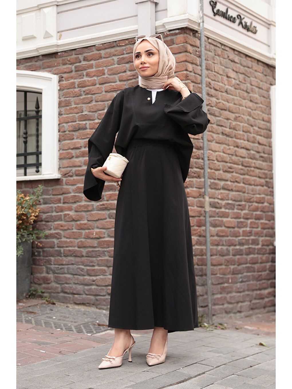 Kadın İnci Detaylı Takım  Siyah-4