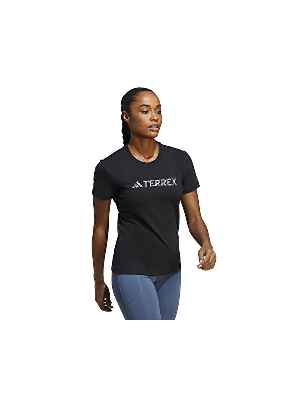 W Logo Tee Kadın Günlük Tişört Hz1392 Siyah-3