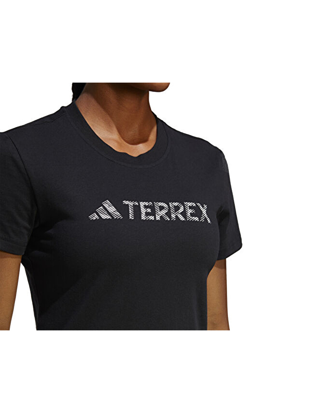 W Logo Tee Kadın Günlük Tişört Hz1392 Siyah-4