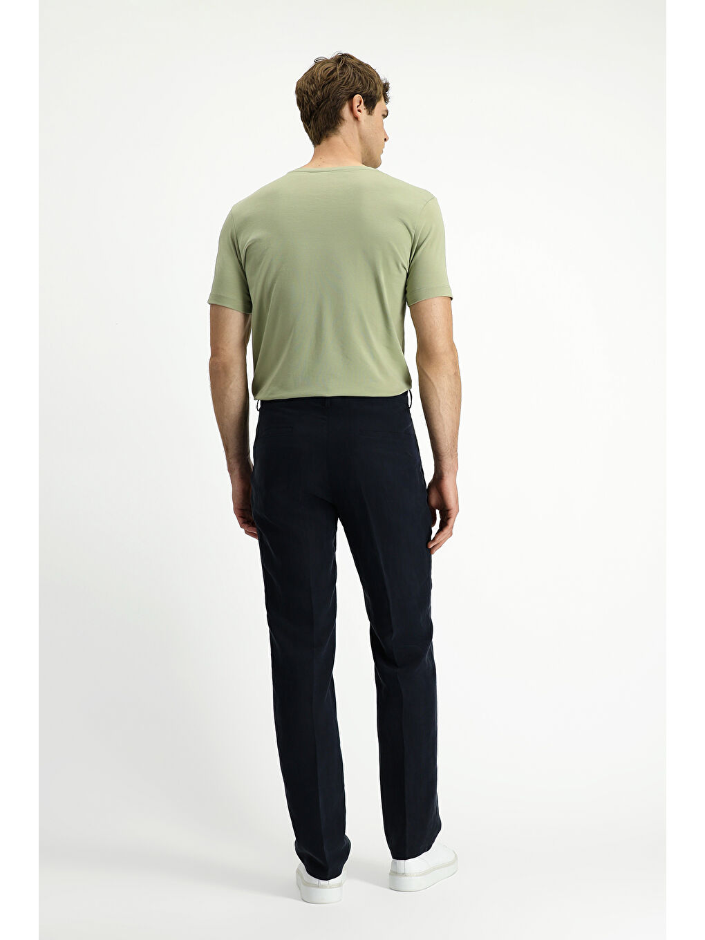 Siyah Relax Fit Rahat Kesim Pamuklu Pileli Pantolon-4