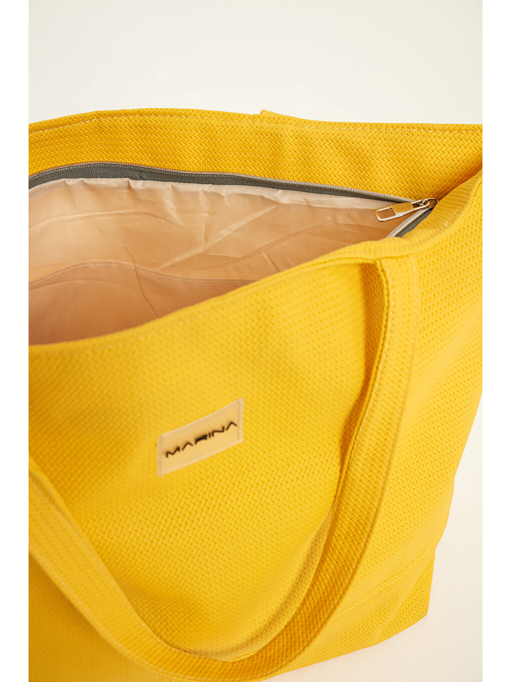 Sarı Suni Deri Plaj Çantası Astarlı CA2502-3-1