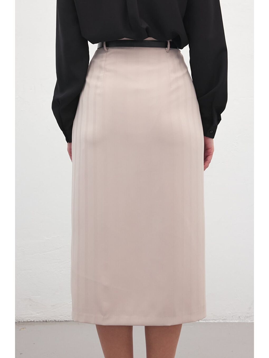 Anna Yırtmaçlı Etek - Bej-7