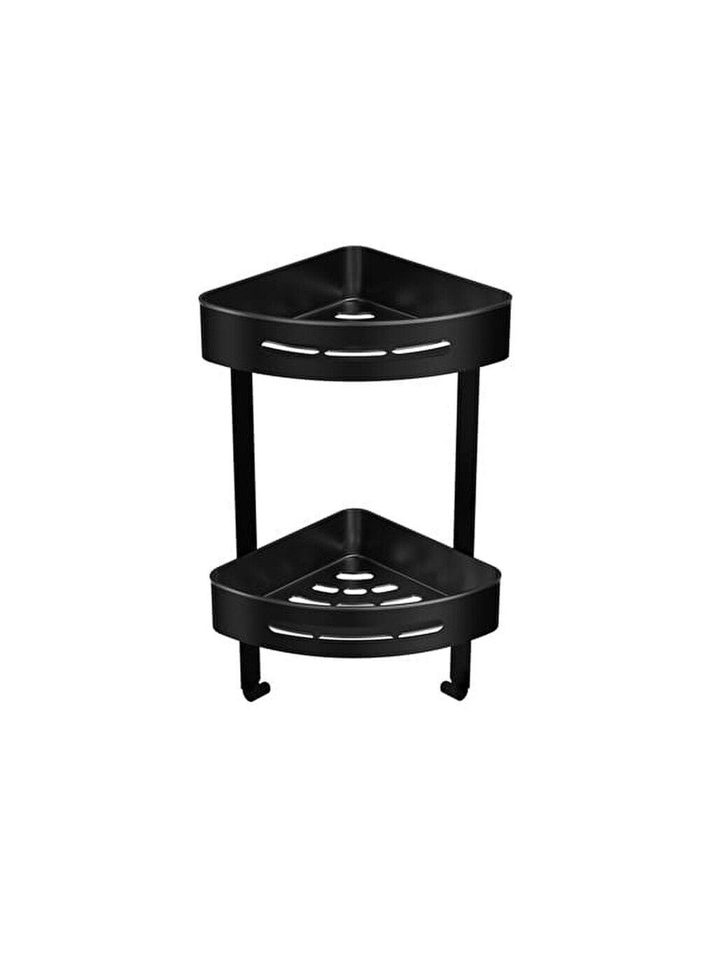 2 Katlı Paslanmaz Banyo Rafı - Siyah - 40 cm-1