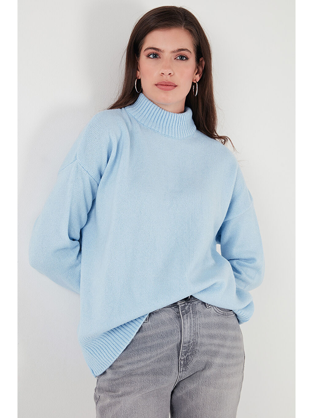 Mavi Premium Oversize Fit Balıkçı Yaka Yumuşak Dokulu Triko Kazak 680KZ00469-4