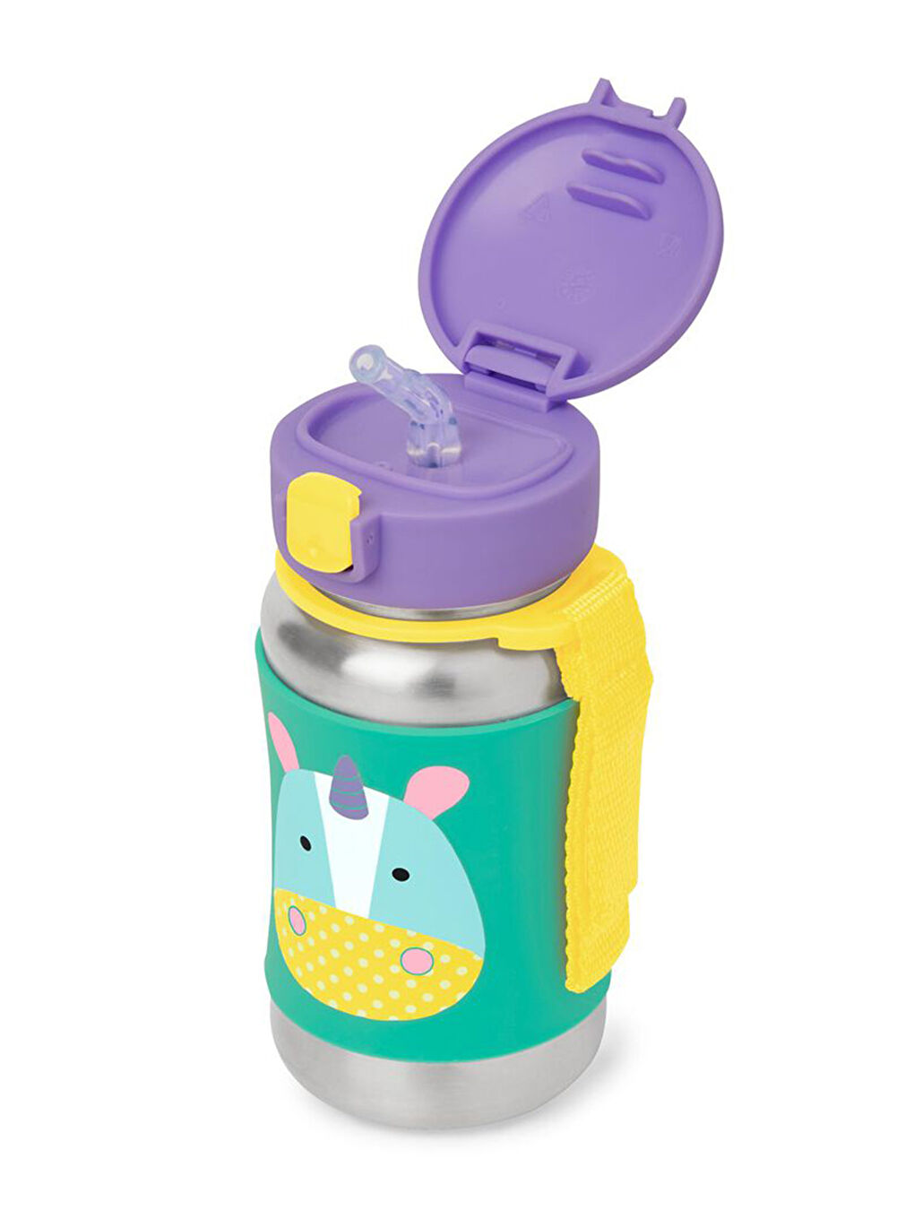 Zoo Paslanmaz Çelik Pipetli Çocuk Suluk-1