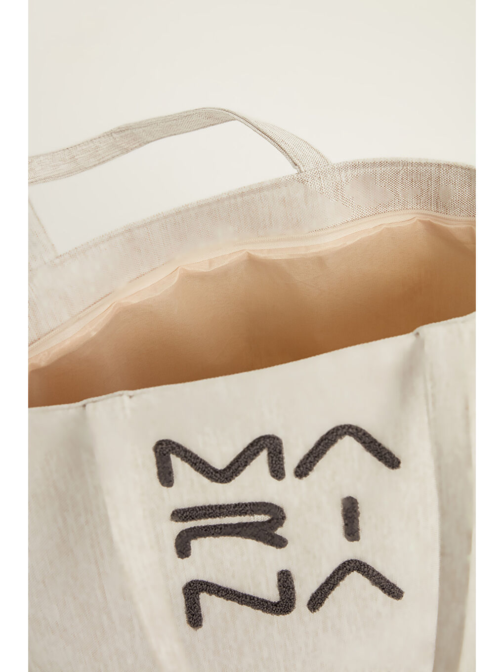 Ekru Krem Plaj Çantası Astarlı Yazlık Tatil Çantası CA2501-3-3