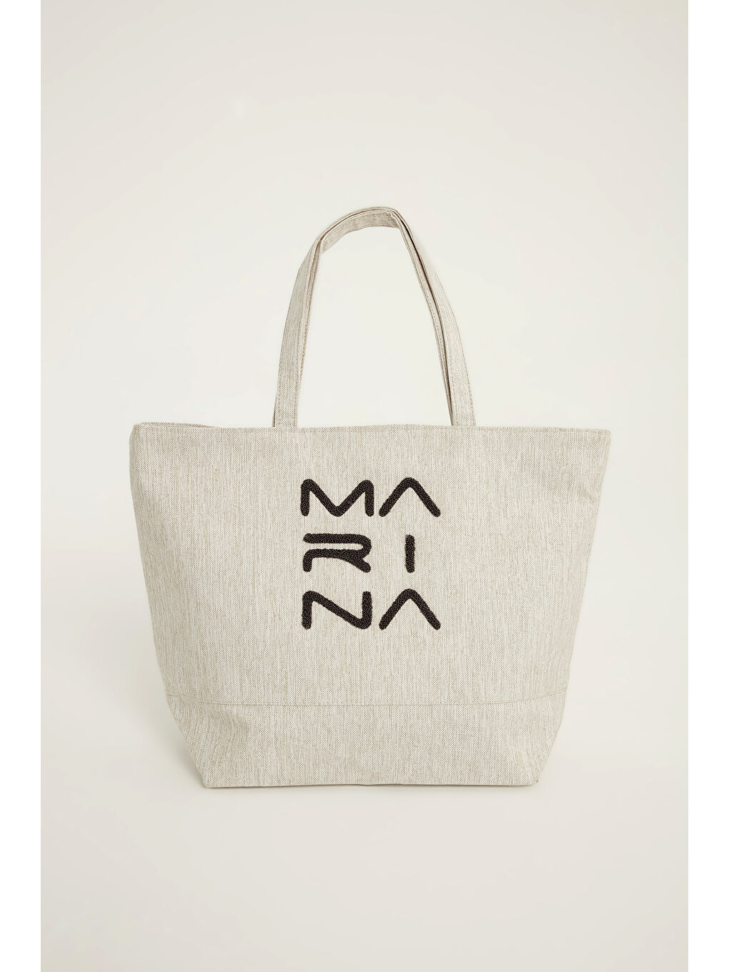 Ekru Krem Plaj Çantası Astarlı Yazlık Tatil Çantası CA2501-3-4