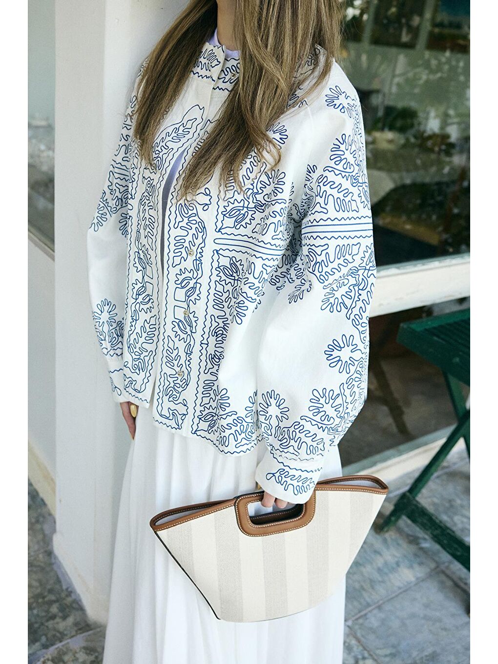 Valdi Etnik Ceket İndigo Nakışlı-3