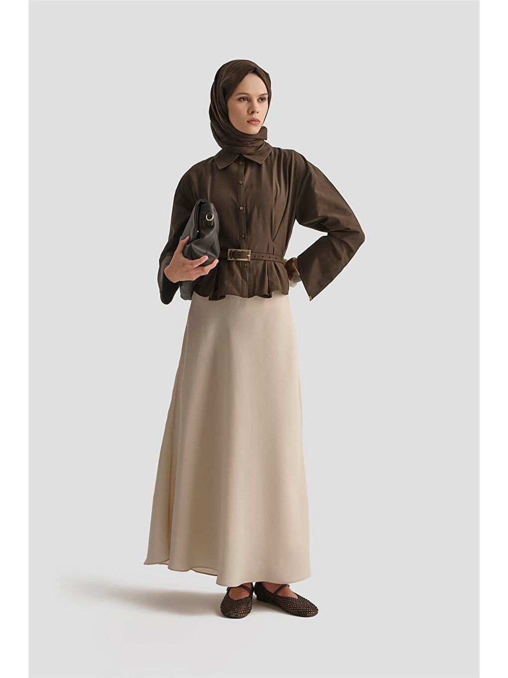 Bej Evaze Lyocell Etek 25Kd4001 Kum-1