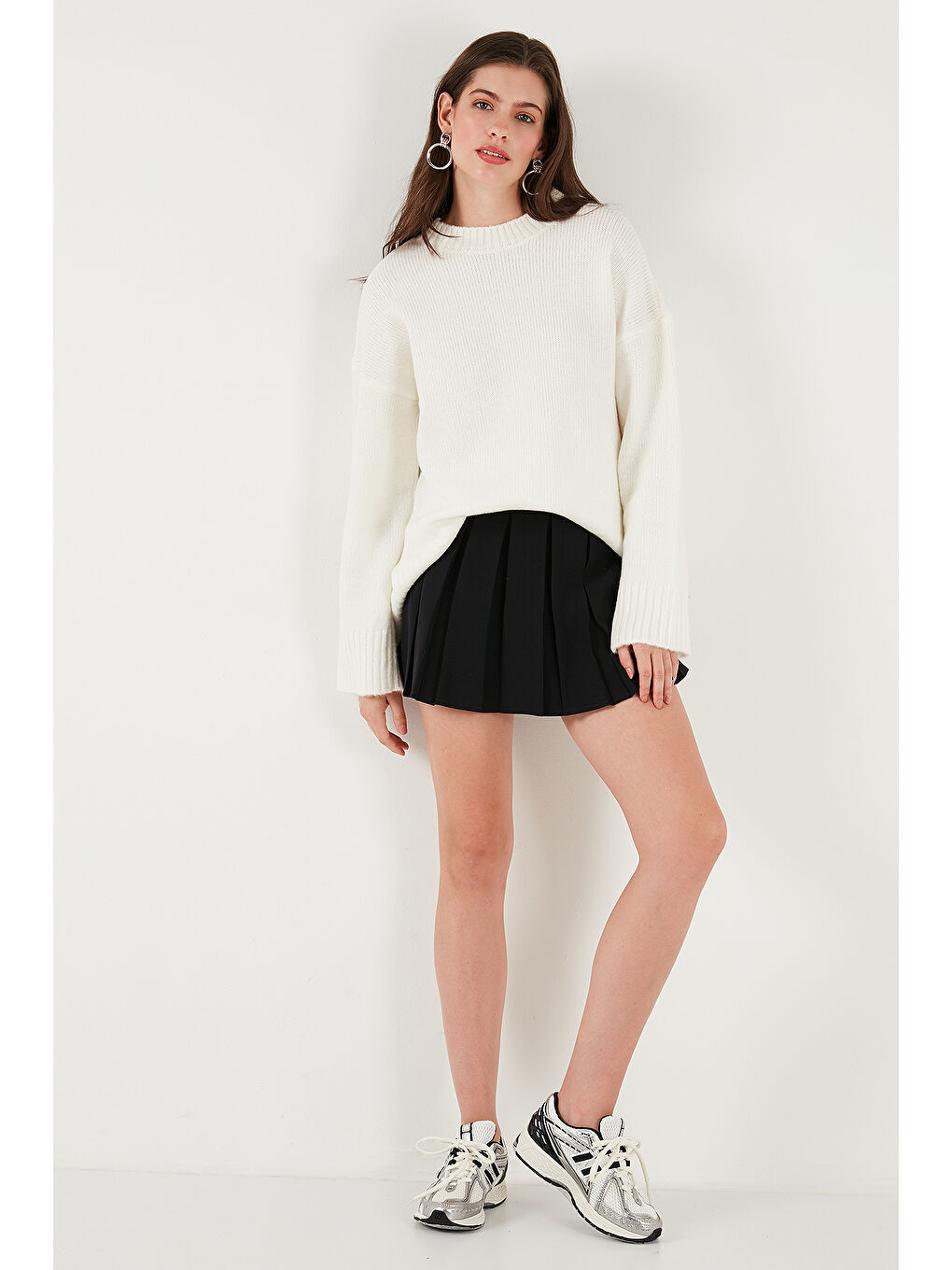 Ekru Regular Fit Bisiklet Yaka Basic Triko Kazak 4616213-4