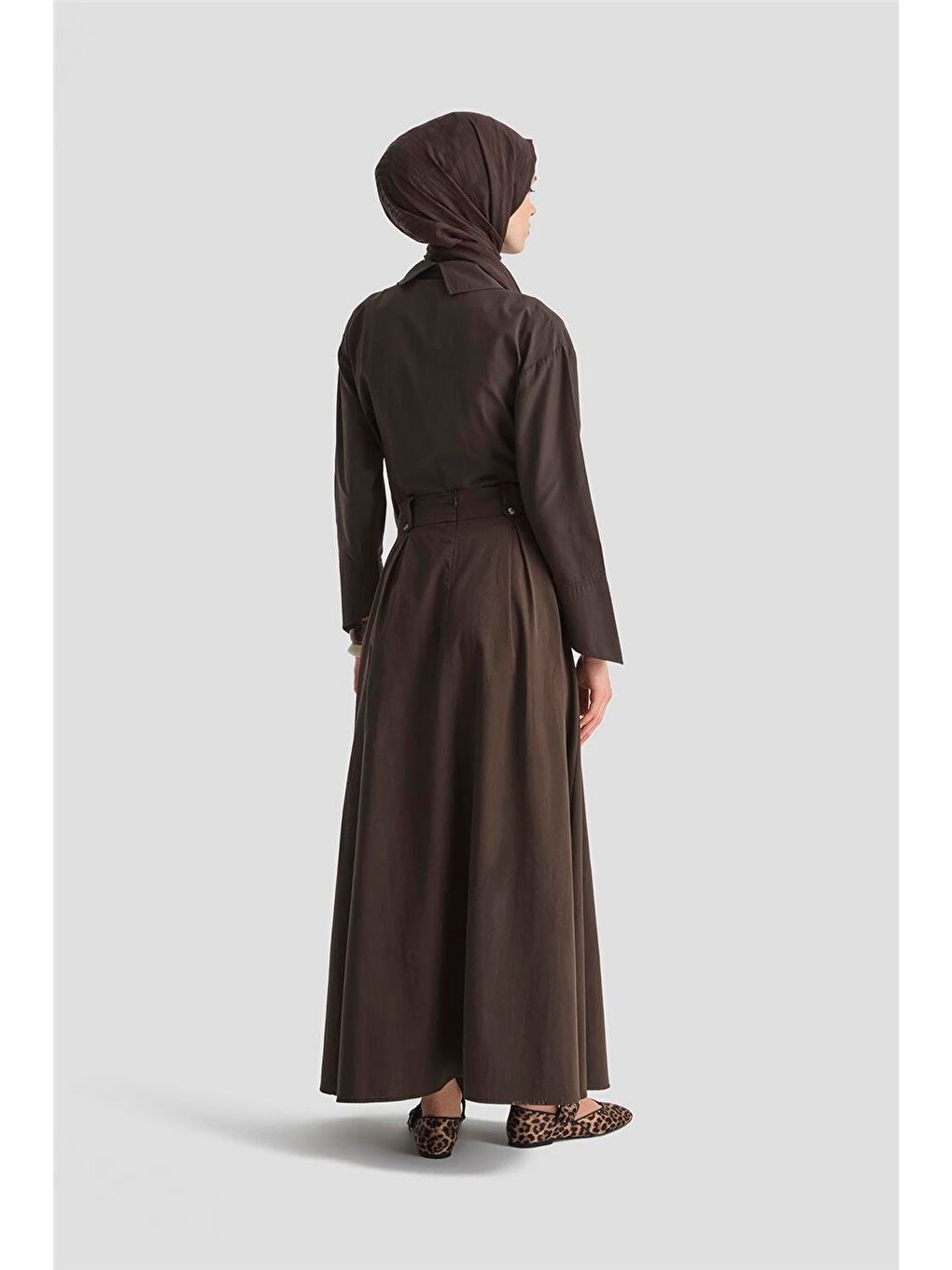 Düğme Detaylı Etek 25Kd9003 Kahverengi-4