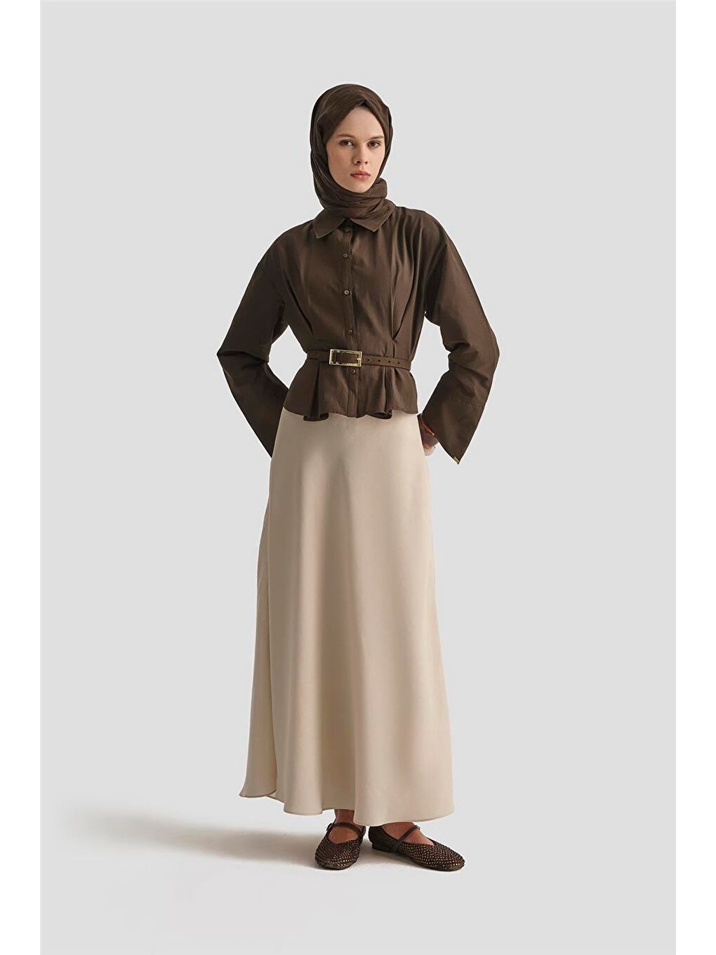 Bej Evaze Lyocell Etek 25Kd4001 Kum-2