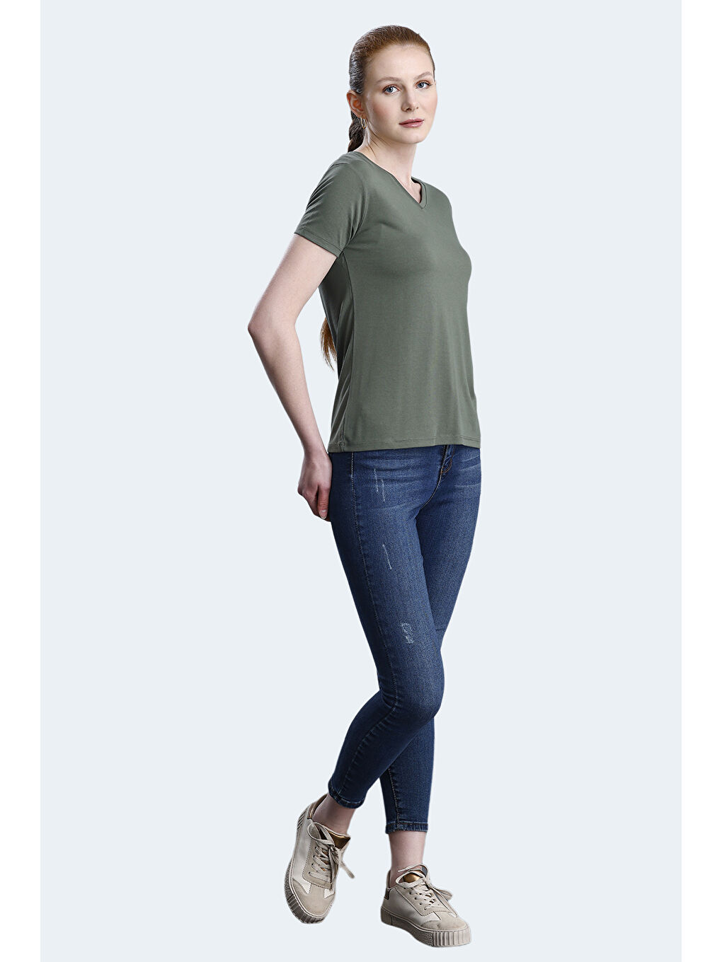 SLAZENGER PERICAS Kadın Tişört Haki - 6