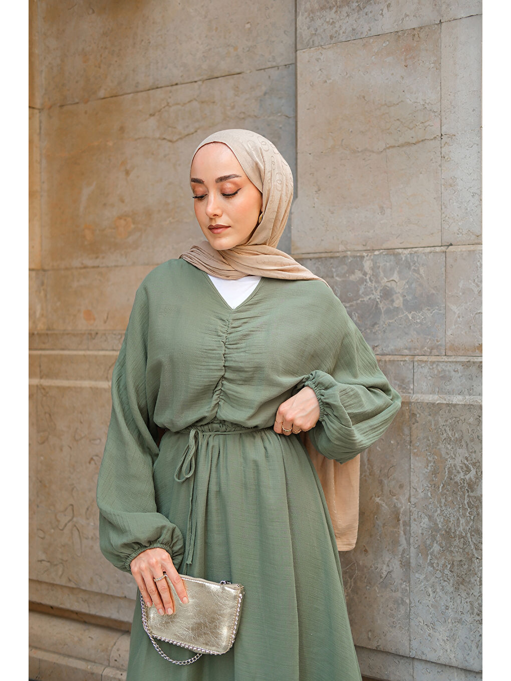 Kadın Olivia Elbise Haki Yeşil-1