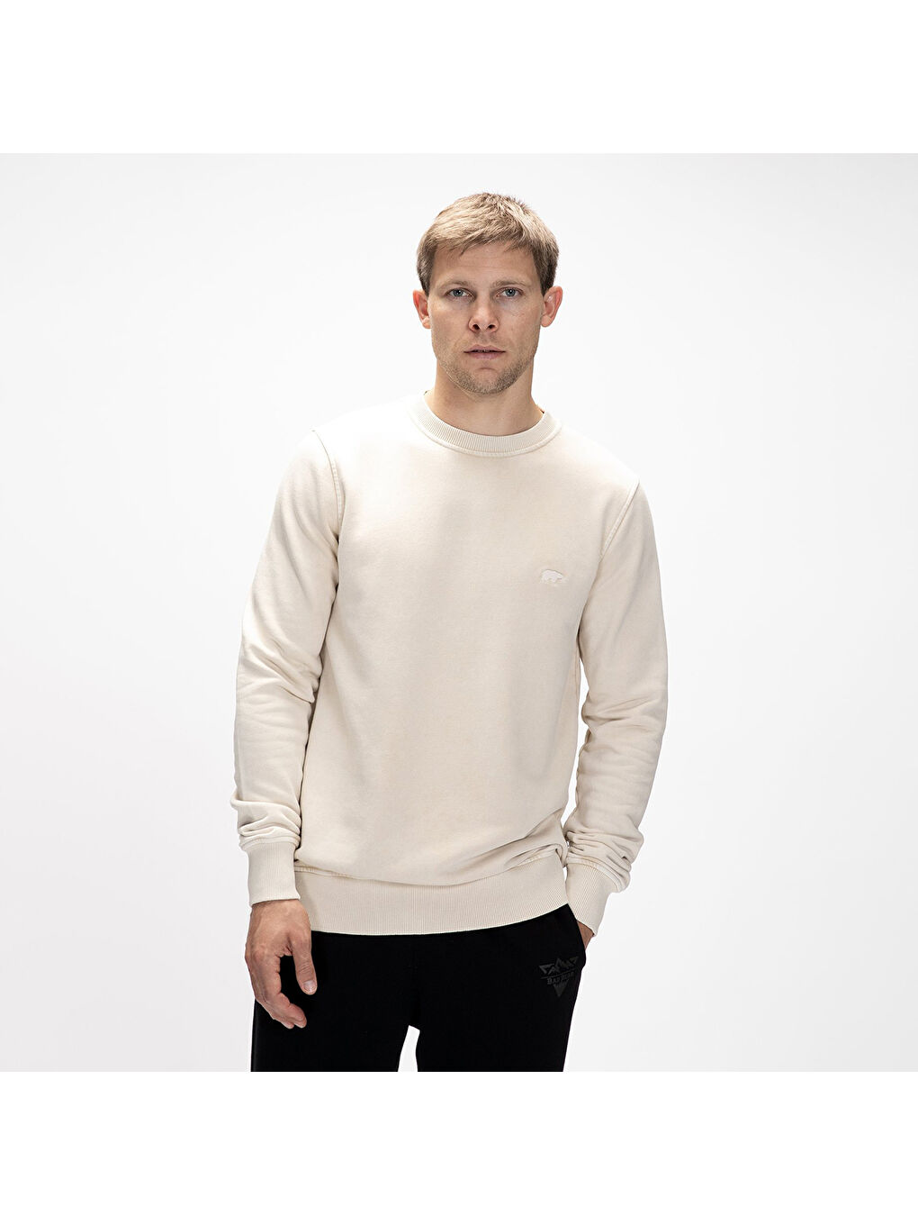 Dab Erkek Bej Bisiklet Yaka Sweatshirt