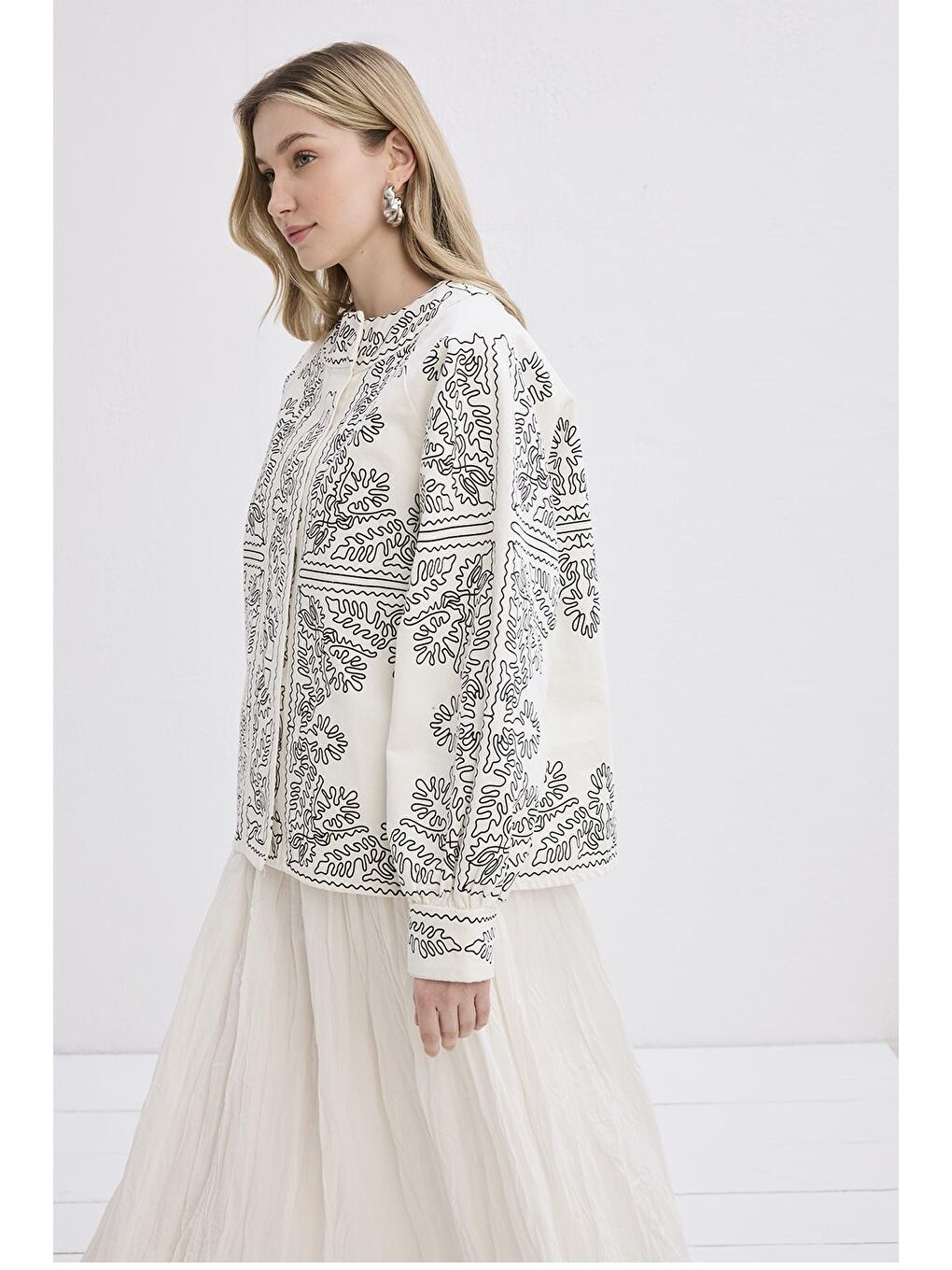 Valdi Etnik Ceket Siyah Nakışlı-3