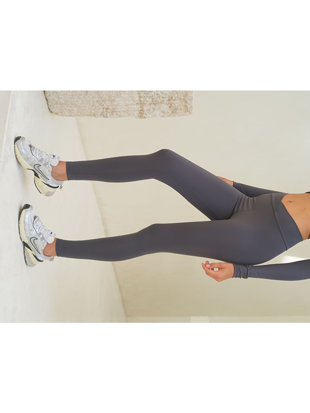 Gaia Çapraz Detay Uzun Antrasit Tayt-1