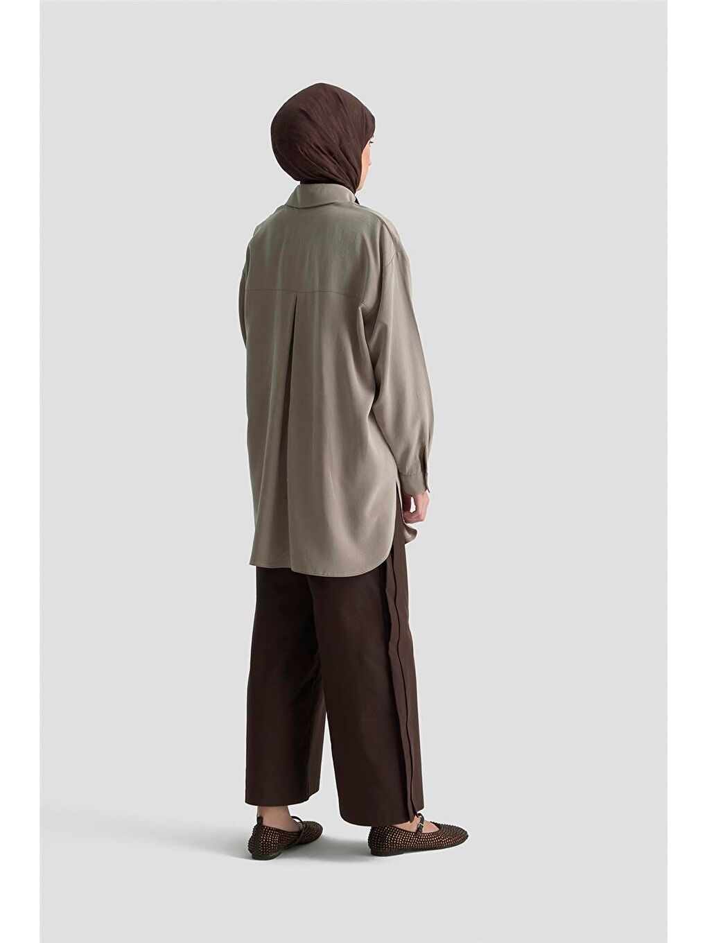 Bej Metal Düğmeli Gömlek 25Kd1105 Vizon-3