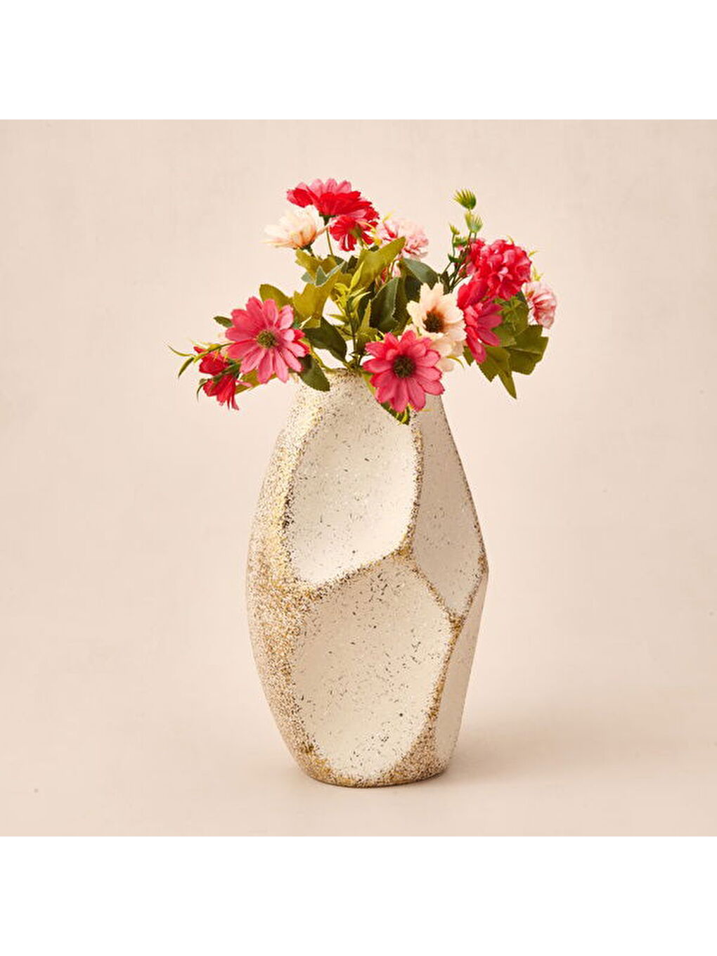 Deco Urthania Vazo - Bej / Gold - 32 cm-1