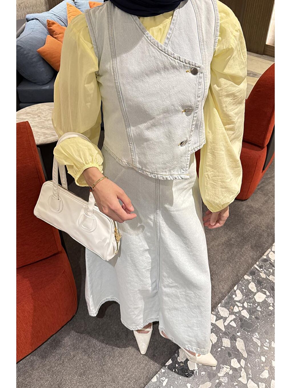 Kruvaz Kapama Jean Etekli Takım Buz Mavisi-1