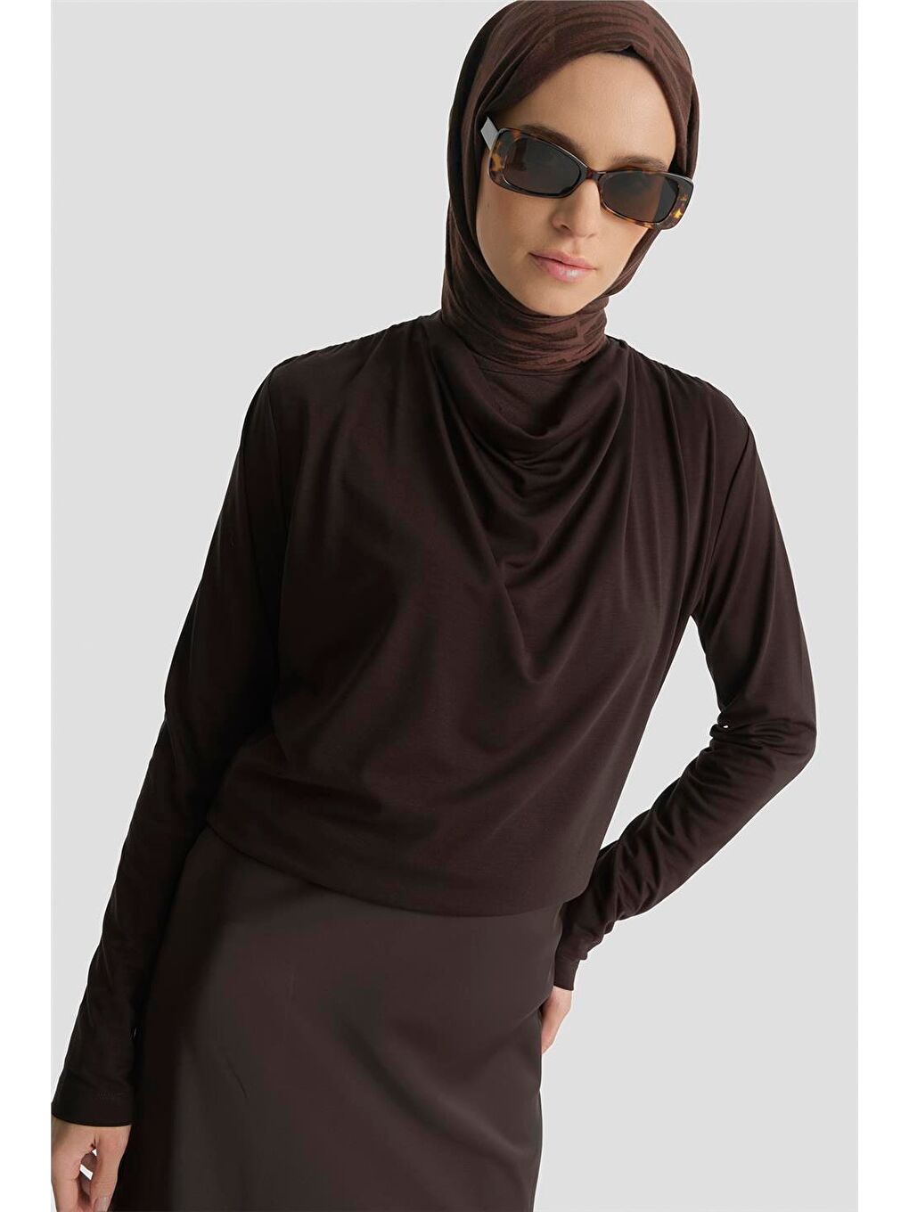 Kahverengi Degaje Örme Badi Acı Kahve-2