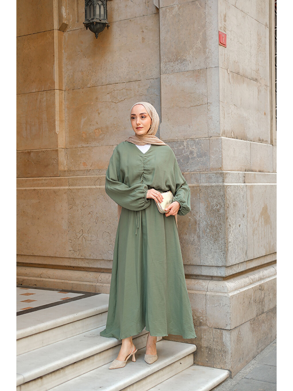 Kadın Olivia Elbise Haki Yeşil-2