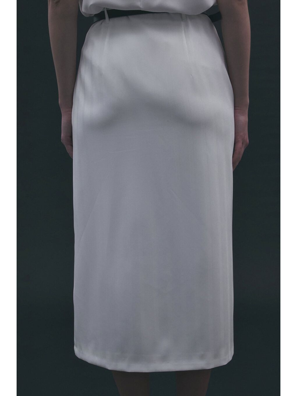 Anna Yırtmaçlı Etek - Ekru-5