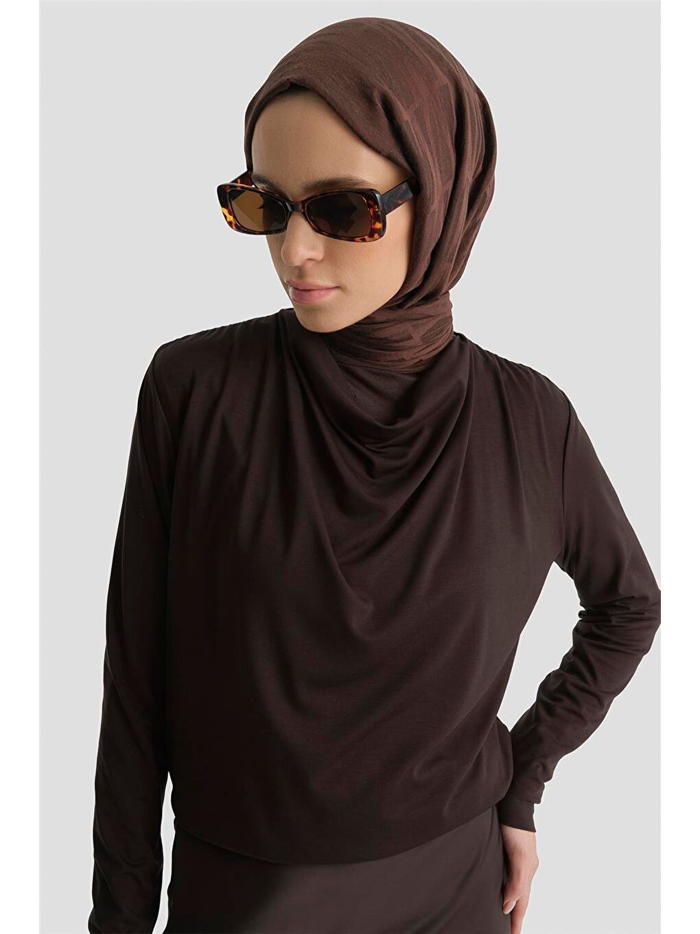 Kahverengi Degaje Örme Badi Acı Kahve-3