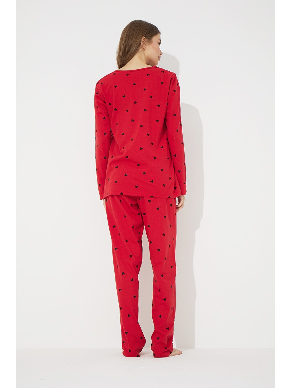 Kırmızı Pamuklu Pijama Takımı-2