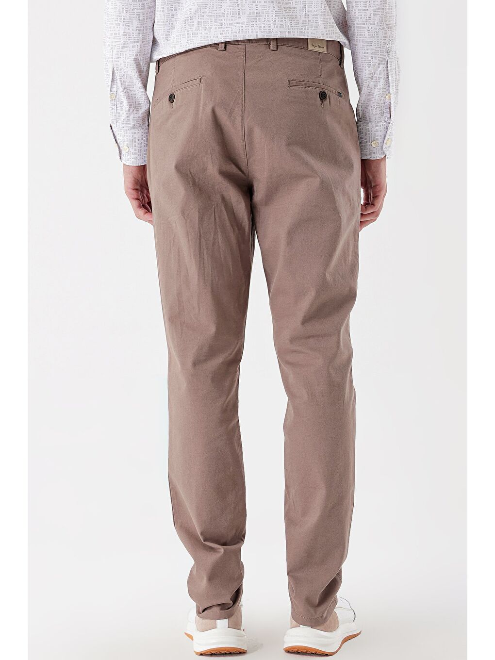 Koyu Bej Pamuklu Yandan Cepli Casual Comfort Fit Chino Pantolon 1003235154-4