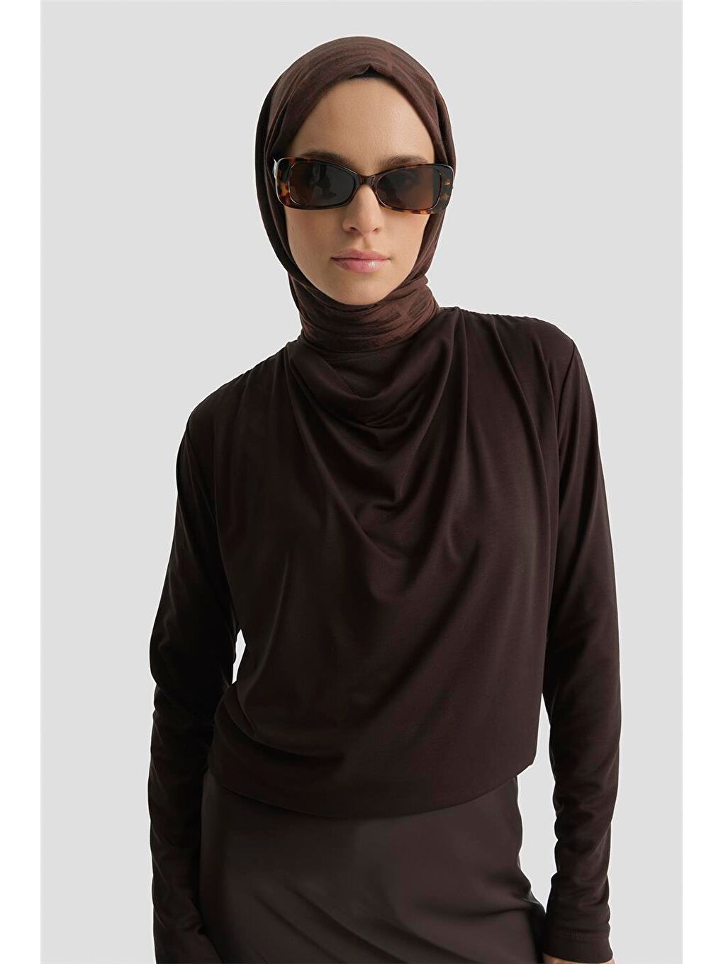 Kahverengi Degaje Örme Badi Acı Kahve-4