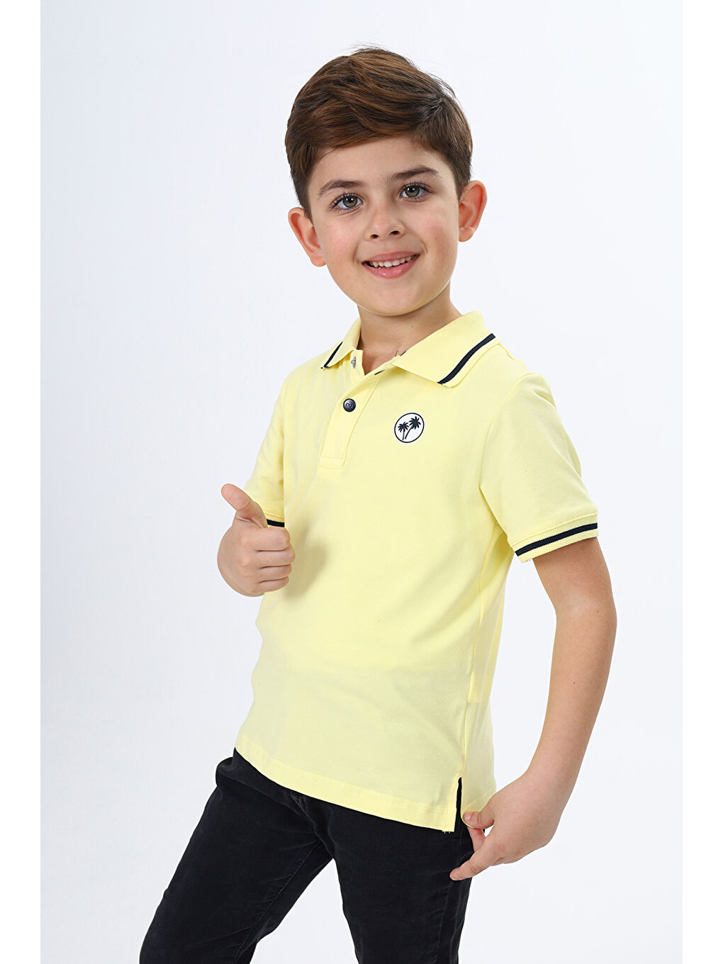 Sarı Erkek Çocuk Baskılı Tişört-1