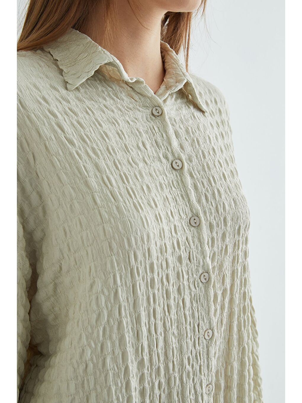 Bej Fullamodest Dokulu Düğmeli 2 Li Takım-4