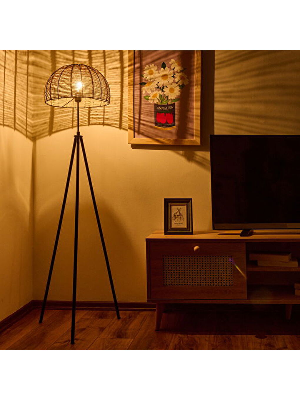 Lighting Brooklyn Tripod Lambader - Kahverengi / Siyah-2