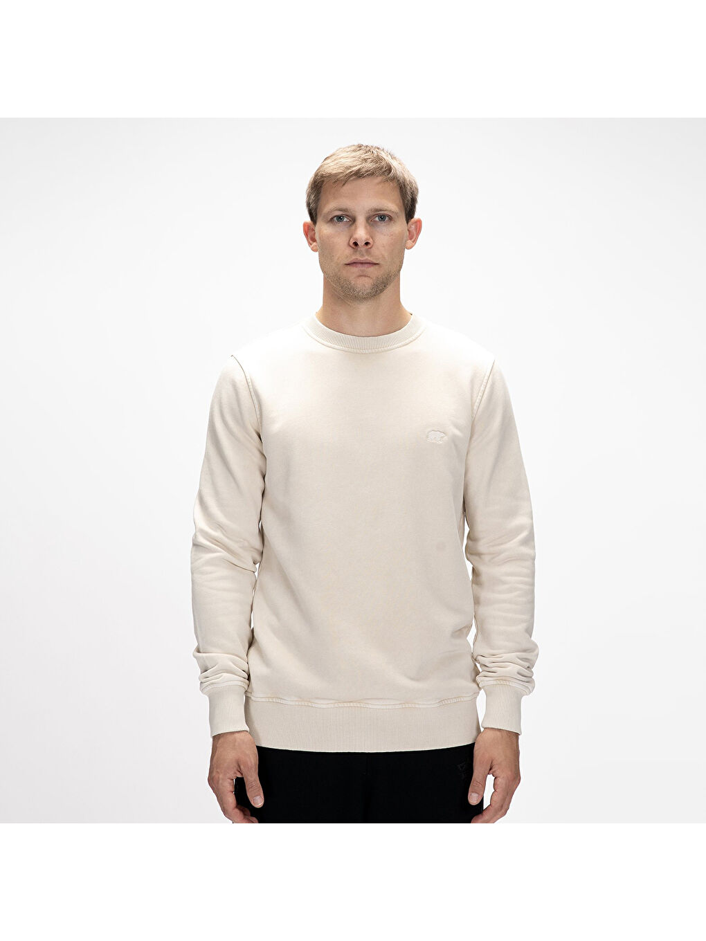 Dab Erkek Bej Bisiklet Yaka Sweatshirt-4